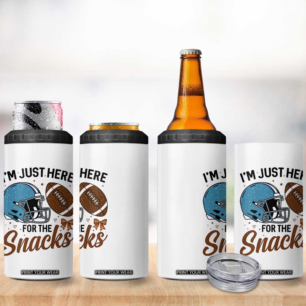 Im Just Here For The Snacks 4 in 1 Can Cooler Tumbler Bow Football Lover TS12 Print Your Wear
