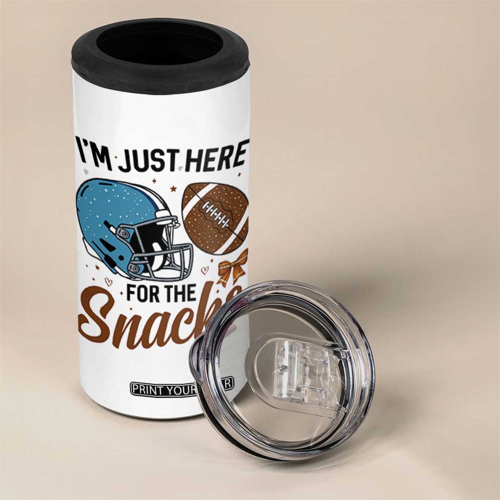 Im Just Here For The Snacks 4 in 1 Can Cooler Tumbler Bow Football Lover TS12 Print Your Wear