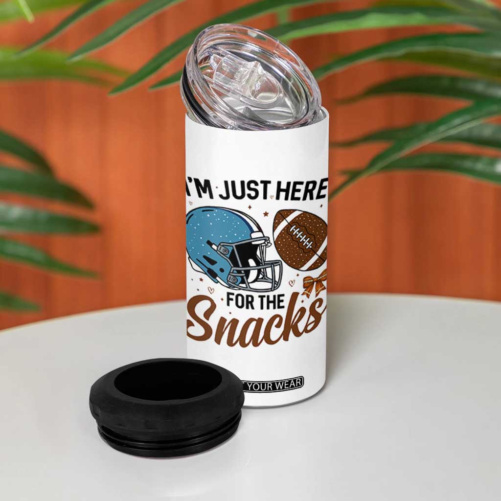 Im Just Here For The Snacks 4 in 1 Can Cooler Tumbler Bow Football Lover TS12 Print Your Wear