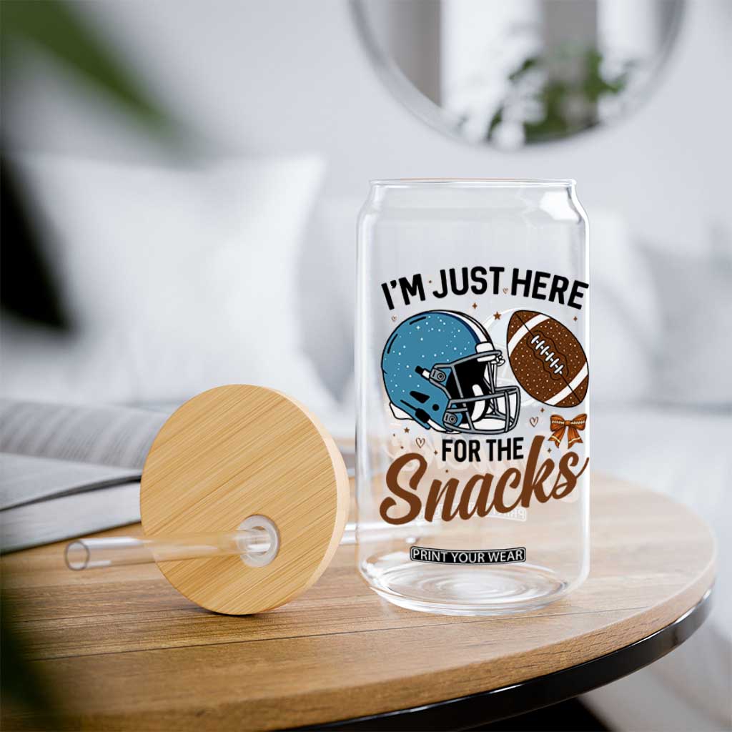Im Just Here For The Snacks Glass Can Bow Football Lover TS12 Print Your Wear