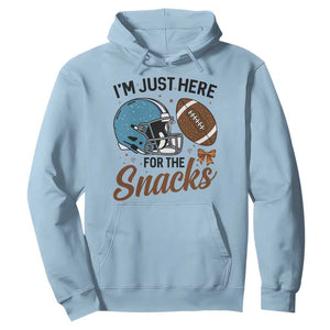 Im Just Here For The Snacks Hoodie Bow Football Lover TS12 Light Blue Print Your Wear