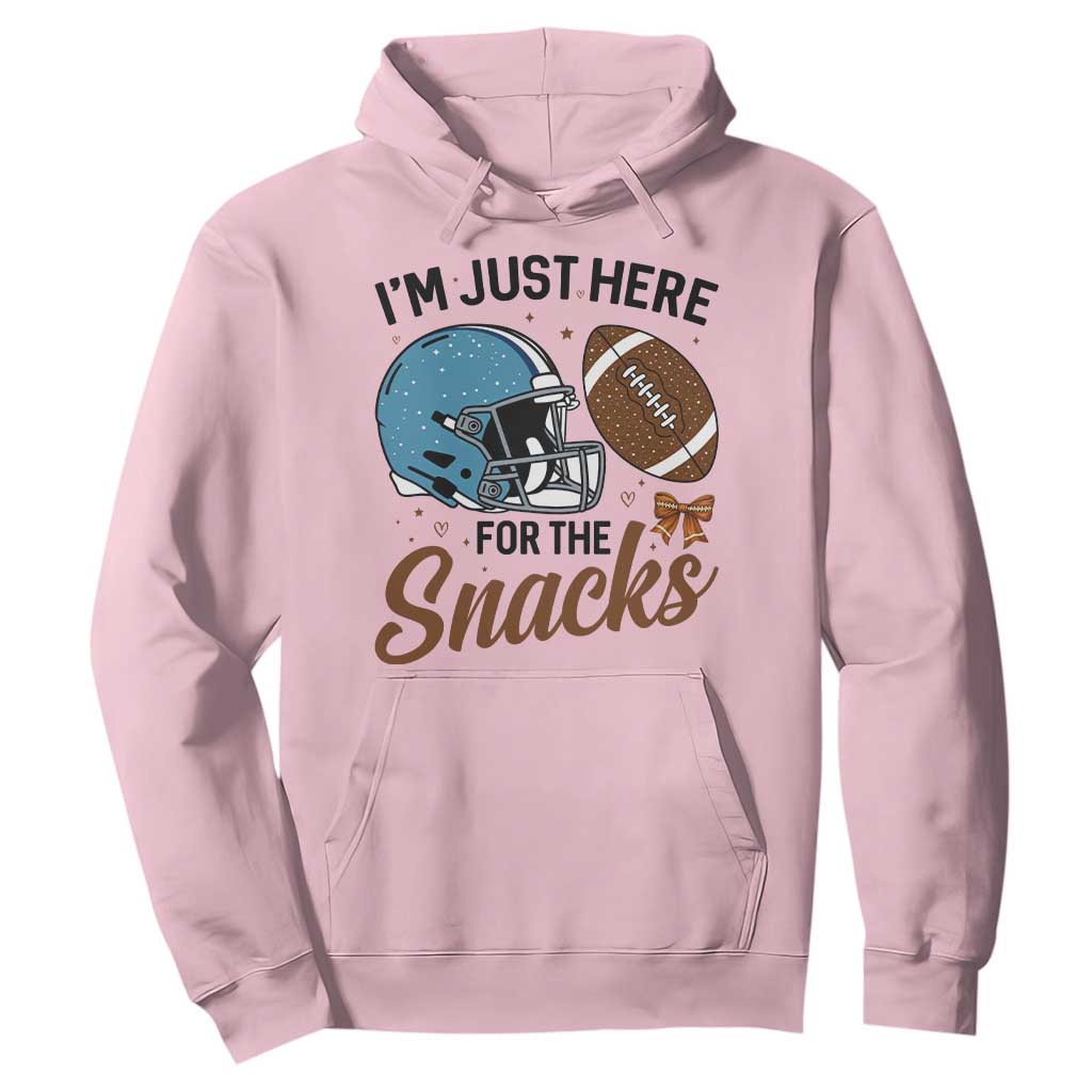 Im Just Here For The Snacks Hoodie Bow Football Lover TS12 Light Pink Print Your Wear