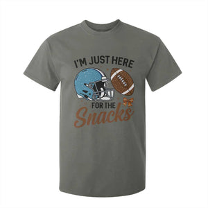 Im Just Here For The Snacks T Shirt For Kid Bow Football Lover TS12 Military Green Print Your Wear