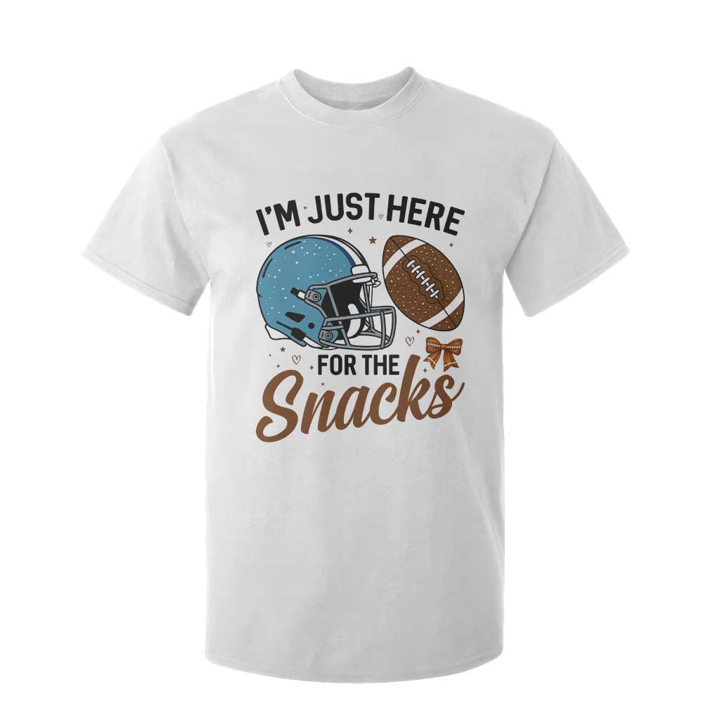 Im Just Here For The Snacks T Shirt For Kid Bow Football Lover TS12 White Print Your Wear