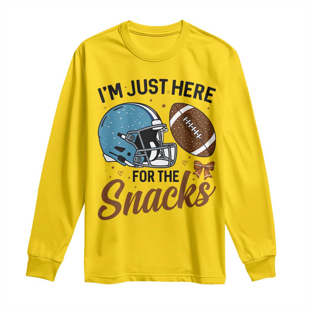 Im Just Here For The Snacks Long Sleeve Shirt Bow Football Lover TS12 Daisy Print Your Wear