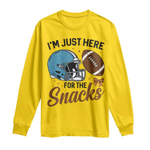 Im Just Here For The Snacks Long Sleeve Shirt Bow Football Lover - Print Your Wear