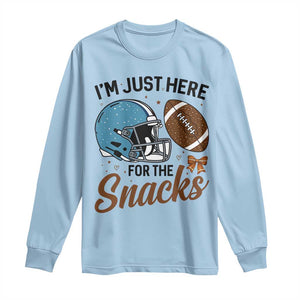 Im Just Here For The Snacks Long Sleeve Shirt Bow Football Lover TS12 Light Blue Print Your Wear