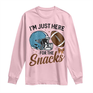 Im Just Here For The Snacks Long Sleeve Shirt Bow Football Lover - Print Your Wear