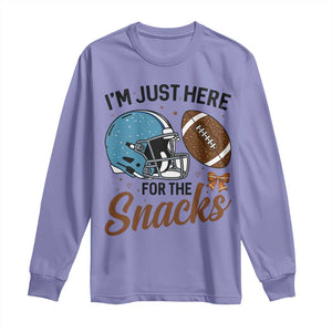 Im Just Here For The Snacks Long Sleeve Shirt Bow Football Lover - Print Your Wear