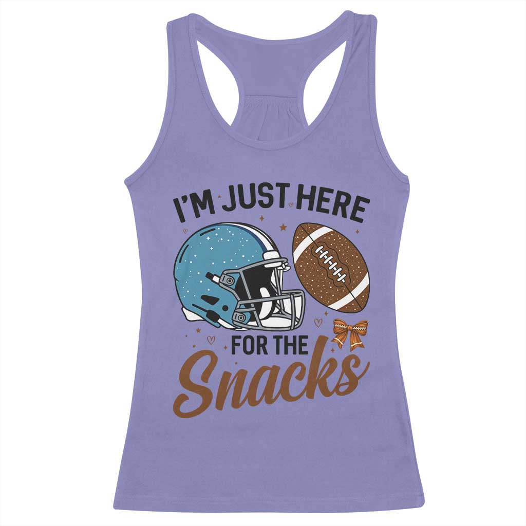 Im Just Here For The Snacks Racerback Tank Top Bow Football Lover TS12 Violet Print Your Wear