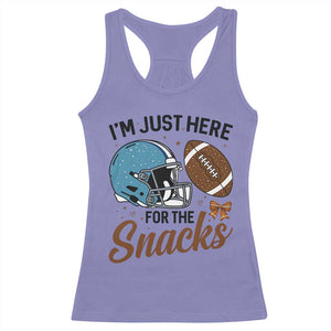 Im Just Here For The Snacks Racerback Tank Top Bow Football Lover TS12 Violet Print Your Wear