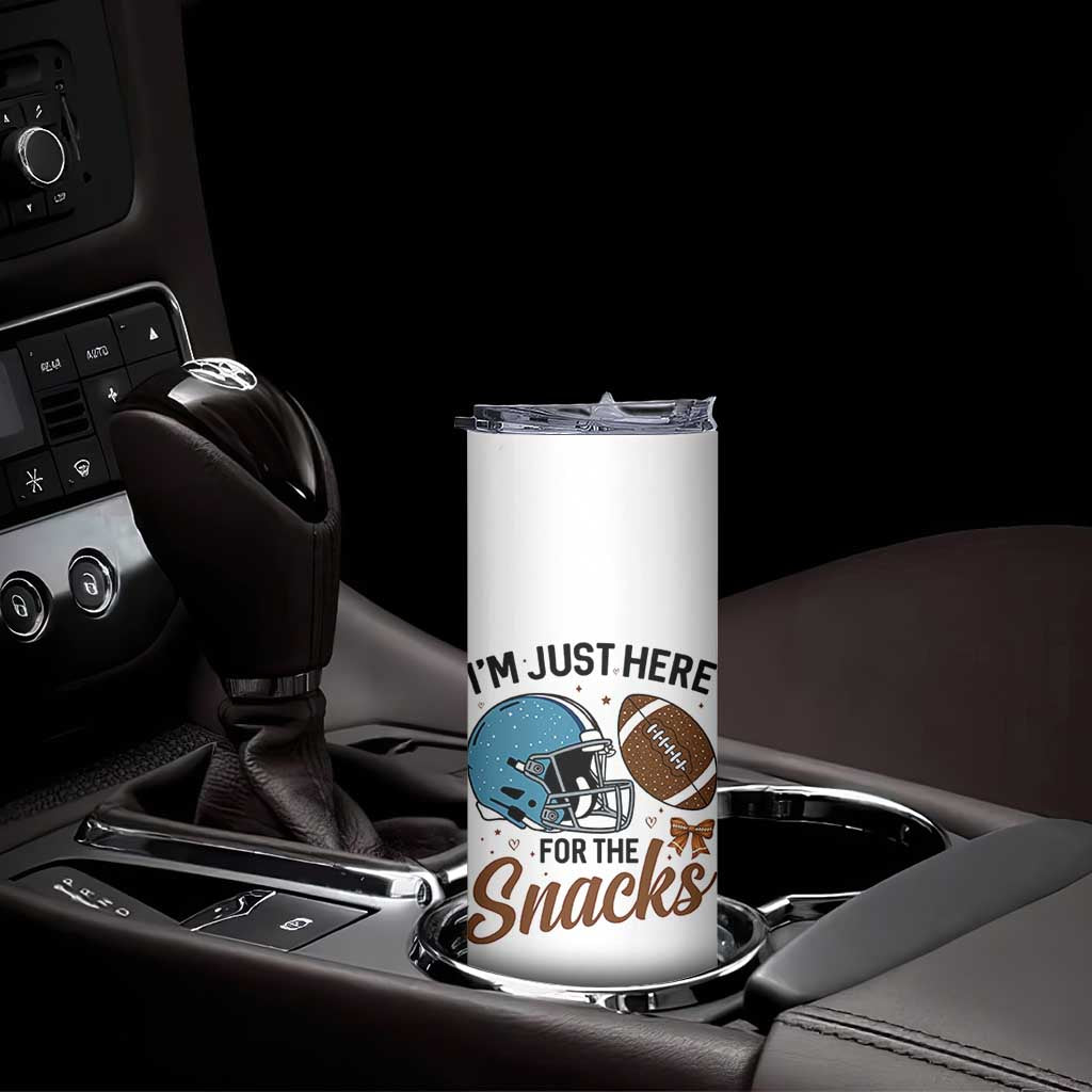 Im Just Here For The Snacks Skinny Tumbler Bow Football Lover TS12 Print Your Wear