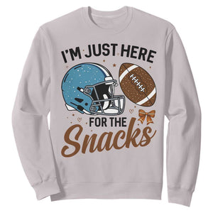 Im Just Here For The Snacks Sweatshirt Bow Football Lover - Print Your Wear