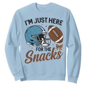 Im Just Here For The Snacks Sweatshirt Bow Football Lover - Print Your Wear