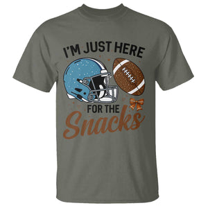 Im Just Here For The Snacks T Shirt Bow Football Lover TS12 Military Green Print Your Wear