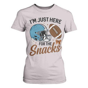 Im Just Here For The Snacks T Shirt For Women Bow Football Lover TS12 Ice Gray Print Your Wear