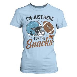 Im Just Here For The Snacks T Shirt For Women Bow Football Lover TS12 Light Blue Print Your Wear