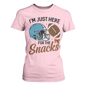 Im Just Here For The Snacks T Shirt For Women Bow Football Lover TS12 Light Pink Print Your Wear