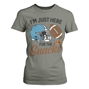 Im Just Here For The Snacks T Shirt For Women Bow Football Lover TS12 Military Green Print Your Wear