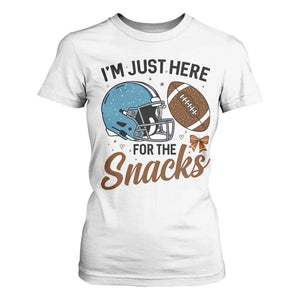 Im Just Here For The Snacks T Shirt For Women Bow Football Lover TS12 White Print Your Wear
