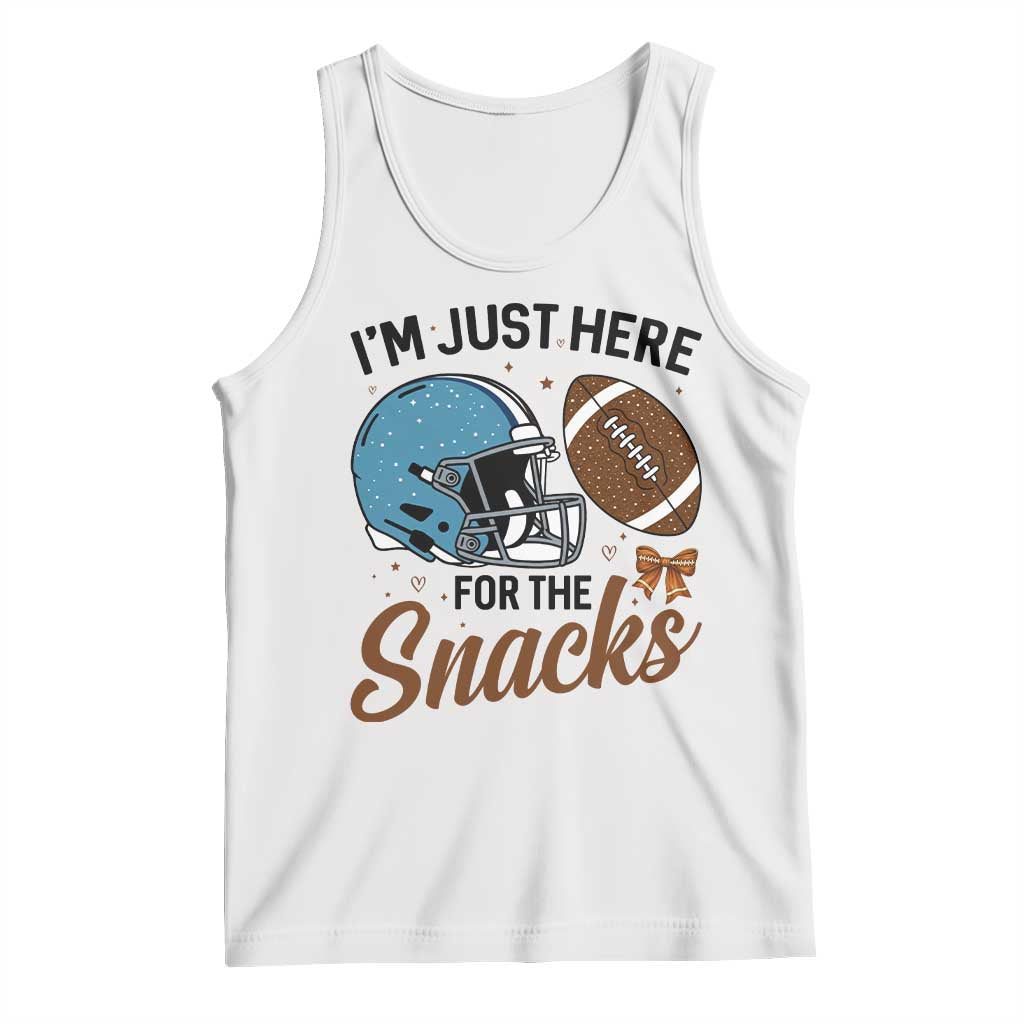 Im Just Here For The Snacks Tank Top Bow Football Lover TS12 White Print Your Wear
