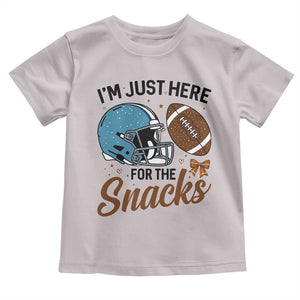 Im Just Here For The Snacks Toddler T Shirt Bow Football Lover TS12 Ice Gray Print Your Wear