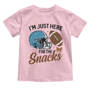 Im Just Here For The Snacks Toddler T Shirt Bow Football Lover TS12 Light Pink Print Your Wear