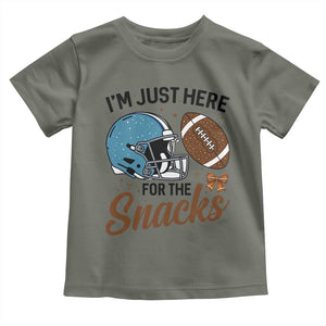 Im Just Here For The Snacks Toddler T Shirt Bow Football Lover TS12 Military Green Print Your Wear