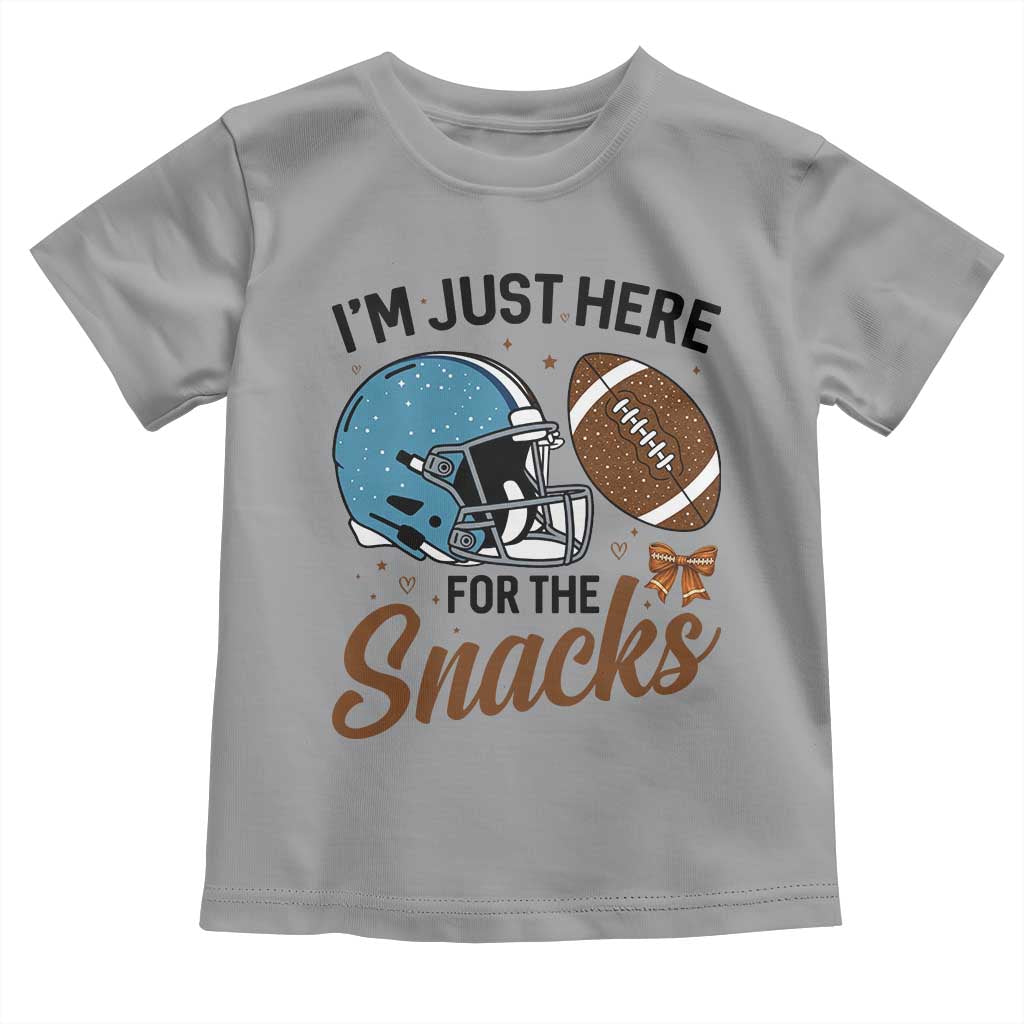 Im Just Here For The Snacks Toddler T Shirt Bow Football Lover TS12 Sport Gray Print Your Wear