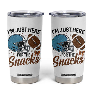 Im Just Here For The Snacks Tumbler Cup Bow Football Lover - Print Your Wear