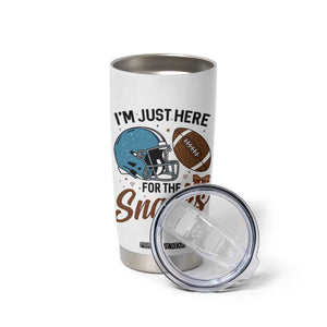Im Just Here For The Snacks Tumbler Cup Bow Football Lover - Print Your Wear