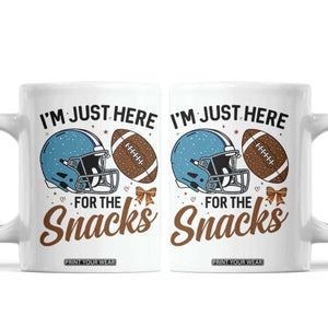 Im Just Here For The Snacks Coffee Mug Bow Football Lover TS12 White Print Your Wear