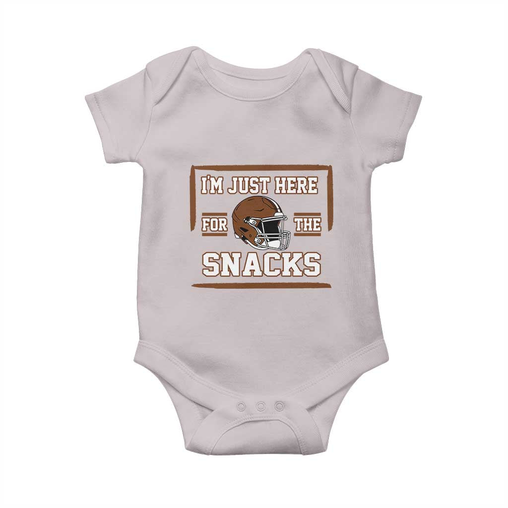 Im Just Here For The Snacks Baby Onesie Football Fan Gift TS12 Ice Gray Print Your Wear