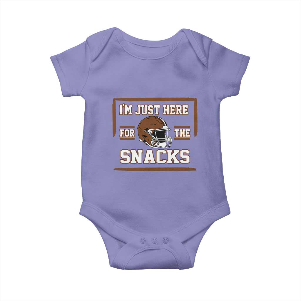 Im Just Here For The Snacks Baby Onesie Football Fan Gift TS12 Violet Print Your Wear