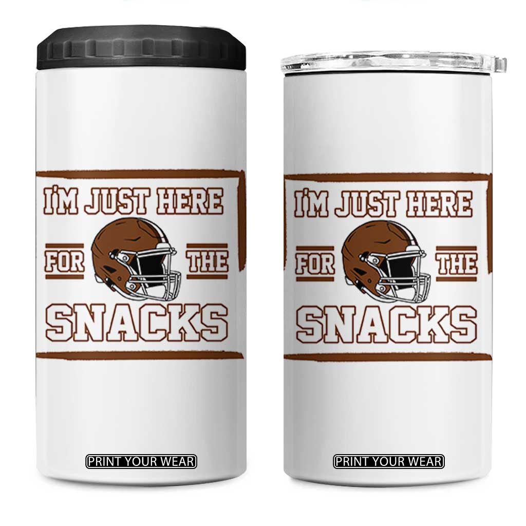 Im Just Here For The Snacks 4 in 1 Can Cooler Tumbler Football Fan Gift TS12 One Size: 16 oz White Print Your Wear