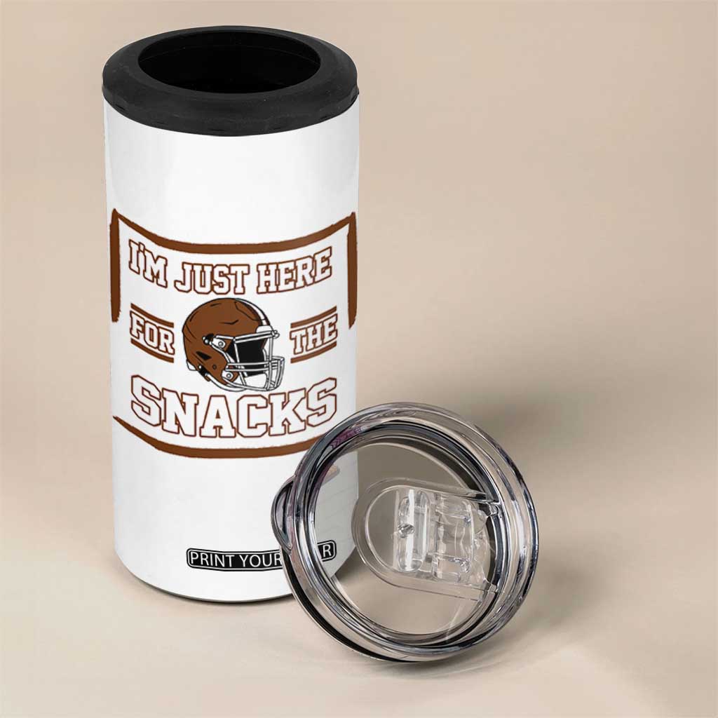 Im Just Here For The Snacks 4 in 1 Can Cooler Tumbler Football Fan Gift TS12 Print Your Wear