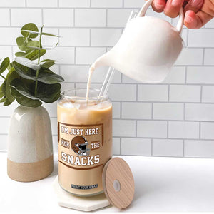 Im Just Here For The Snacks Glass Can Football Fan Gift TS12 Print Your Wear