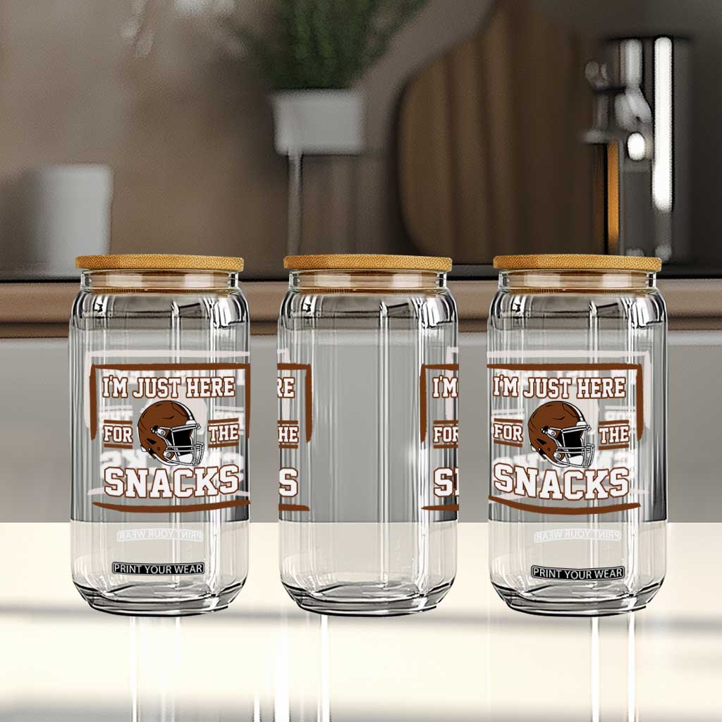 Im Just Here For The Snacks Glass Can Football Fan Gift TS12 Print Your Wear