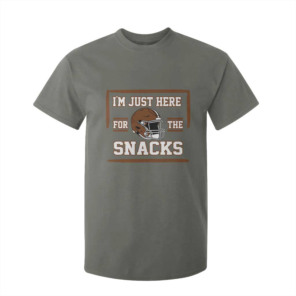 Im Just Here For The Snacks T Shirt For Kid Football Fan Gift TS12 Military Green Print Your Wear