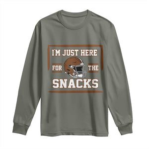 Im Just Here For The Snacks Long Sleeve Shirt Football Fan Gift TS12 Military Green Print Your Wear