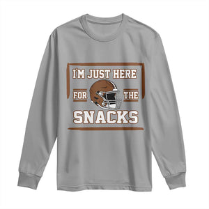 Im Just Here For The Snacks Long Sleeve Shirt Football Fan Gift TS12 Sport Gray Print Your Wear
