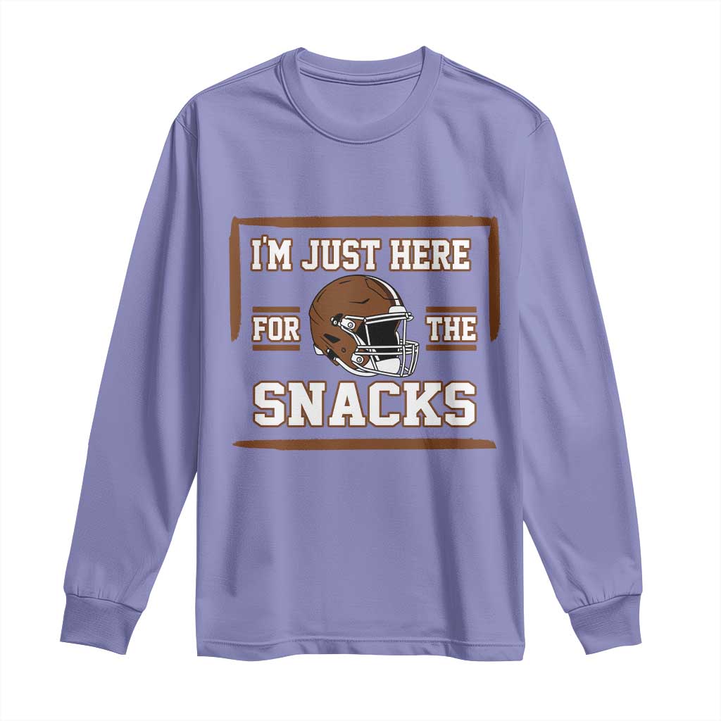 Im Just Here For The Snacks Long Sleeve Shirt Football Fan Gift TS12 Violet Print Your Wear