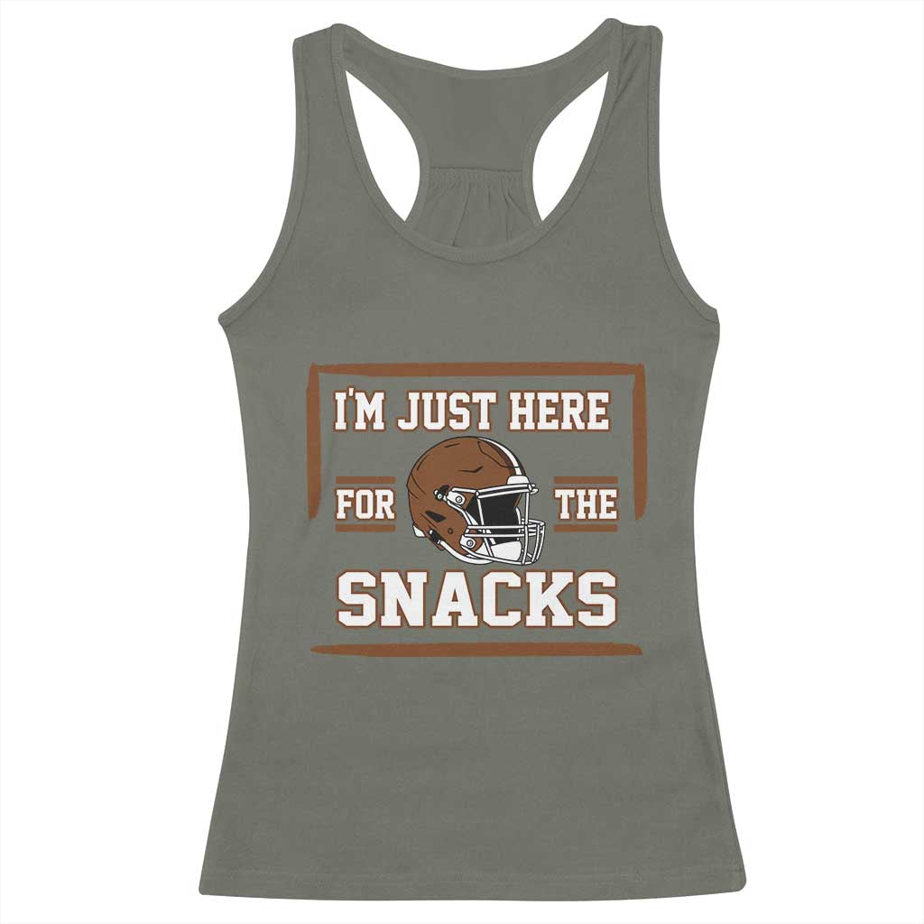 Im Just Here For The Snacks Racerback Tank Top Football Fan Gift TS12 Military Green Print Your Wear