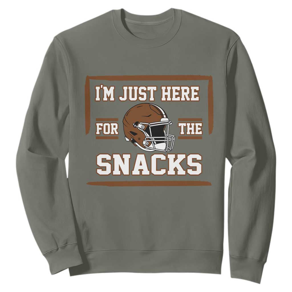 Im Just Here For The Snacks Sweatshirt Football Fan Gift TS12 Military Green Print Your Wear