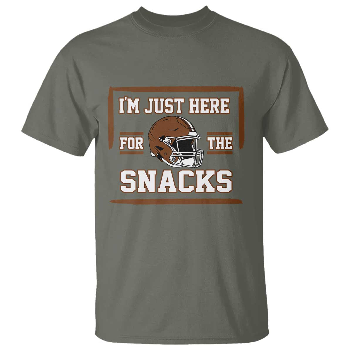 Im Just Here For The Snacks T Shirt Football Fan Gift TS12 Military Green Print Your Wear