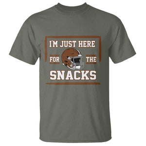 Im Just Here For The Snacks T Shirt Football Fan Gift TS12 Military Green Print Your Wear