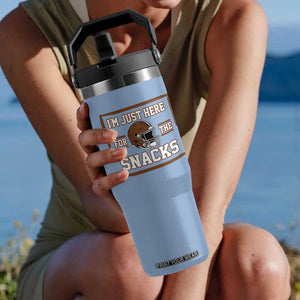 Im Just Here For The Snacks Flip Straw Tumbler Football Fan Gift TS12 One Size: 30 oz Light Blue Print Your Wear