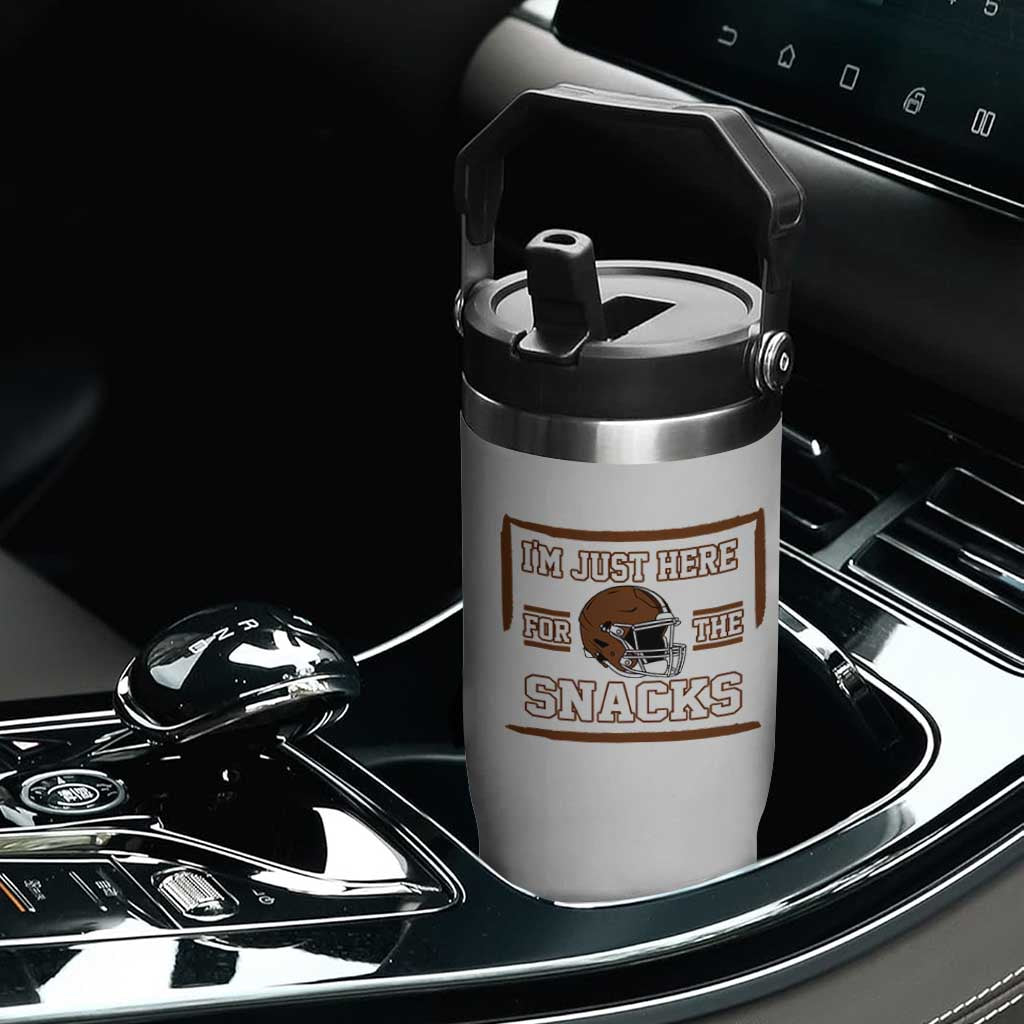 Im Just Here For The Snacks Flip Straw Tumbler Football Fan Gift TS12 Print Your Wear