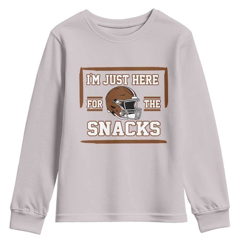 Im Just Here For The Snacks Youth Sweatshirt Football Fan Gift TS12 Ice Gray Print Your Wear