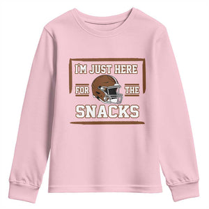Im Just Here For The Snacks Youth Sweatshirt Football Fan Gift TS12 Light Pink Print Your Wear